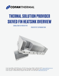Skived Fin heatsink catalog